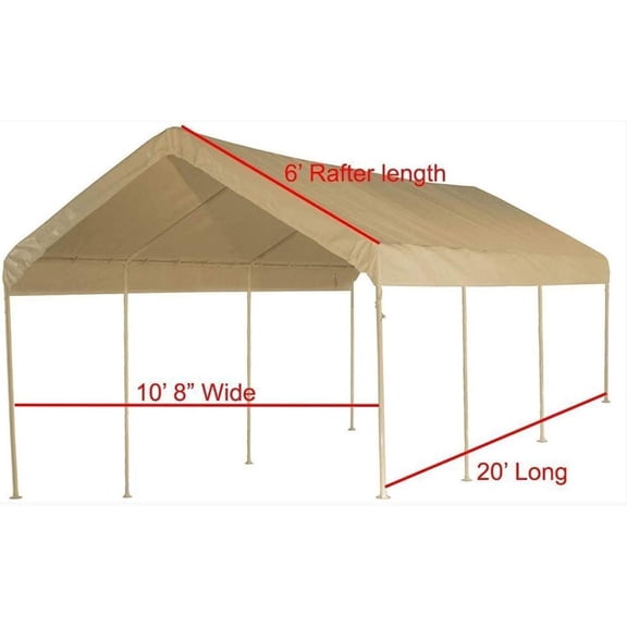 10X20 Heavy Duty Beige Canopy Top Cover with Valance Event Structure