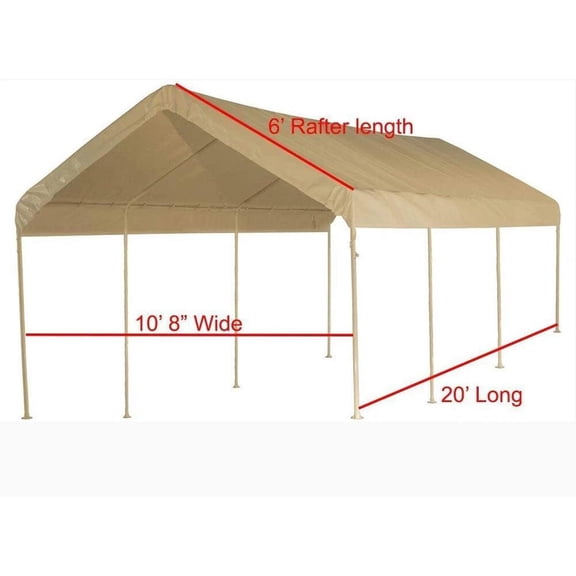 10X20 Heavy Duty Beige Canopy Top Cover with Valance Replacement Cover