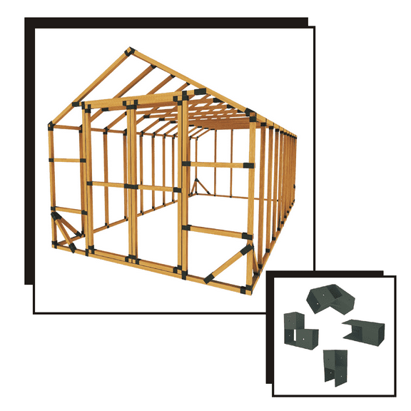 10X20 STORAGE SHED - DIY FRAMING BRACKET KIT (lumber not included)