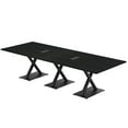 thumbnail image 1 of 10X4 Modular Rectangular Conference Table With X Bases Power Modules, 1 of 7