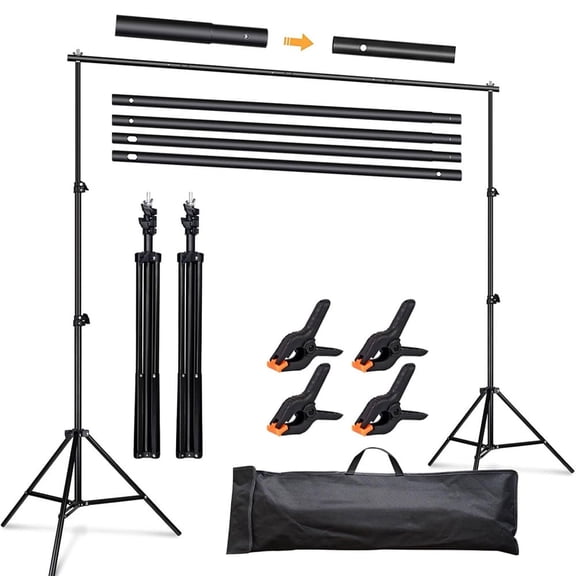 10X6.5ft Heavy Duty Adjustable Backdrop Stand Kit for Photoshoot