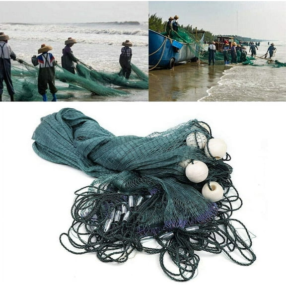 10X65Ft Fishing Gill Nets, Hand Made Fishing Drag Net, Monofilament Seine Nets for Fishing, Suitable for Seining Minnows and Shiners