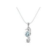 thumbnail image 1 of 10X7 mm Pear Blue Topaz 925 Sterling Silver Seahorse Fish Women Valentines Day Gifts Necklace, 1 of 5