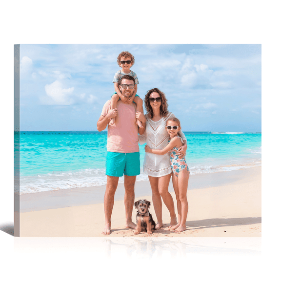10X8 Custom Canvas Prints Customized Canvas Wall Art with Your Photos, Personalized Picture Print Gifts for Family Parents Couples Babies Pets Wedding Birthday Living Room Bedroom Decor