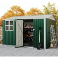 thumbnail image 1 of 10X8 FT Storage Shed,Outdoor Storage Shed with Windows & Double Doors,Outdoor Tool Shed with 450 Cu Ft Space,Metal Sheds Outdoor Storage for Garden, Backyard, Patio and Backyard, 1 of 8