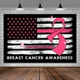 thumbnail image 1 of 10X8ft Breast Cancer Awareness Banner Backdrop Black Pink Backdrop Pink Butterfly Love Hope Faith Strength Ribbon Party Charity Activities Fundraising Gathering Banner Photographic background, 1 of 5