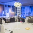 thumbnail image 1 of 10XGeometric Wedding Centerpieces Column Flower Stand W/Chandelier Crystals, 1 of 14
