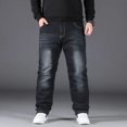 10XL Mens Black Jeans Oversize High Waist Loose Trousers Large Size