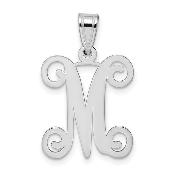 10XNA518W-H 10K White Gold Initial Letter H Pendant