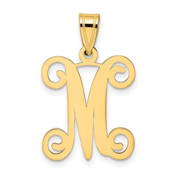 10XNA518Y-M 10K Yellow Gold Initial Letter M Pendant