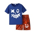 thumbnail image 1 of 10Y Big Boys Clothes 10Y Boys 2PCS Summer Outfits Set Letter Print Big Boys Short Sleeve Top Shorts Set Blue, 1 of 6