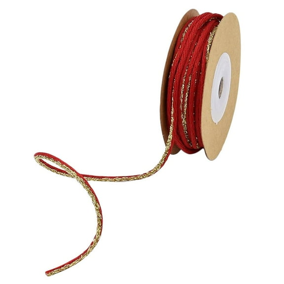 10Yard Christmas Glitter Cord Ribbon Xmas Decoration Red
