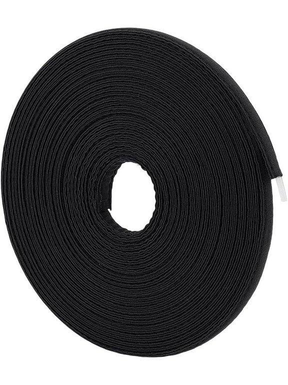 10Yard Cotton Covered Boning 12mm Polyester Boning Black Bra Boning Poly Boning Sewing Garment Accessories for Corsets Bridal Gowns Lingerie Hats Dress Black