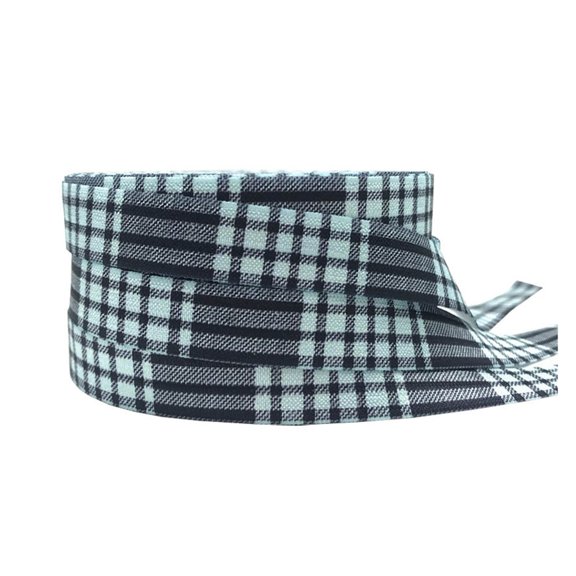 10Yards 16mm Gradient Lotus Printed Grid Fold Over Elastic Flower Handmade Accessories DIY Hair Tie Gift Wrapping Party Decor