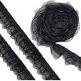 thumbnail image 1 of 10Yards 3-Layer Pleated Chiffon Flower Lace Trim Black Organza Lace Edge Trim Polyester Ribbon for Jewelry Making, 1 of 9