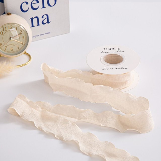 10Yards Gifts Floral Florist Hair BowKnot Bouquet Decor Wrinkled Cotton