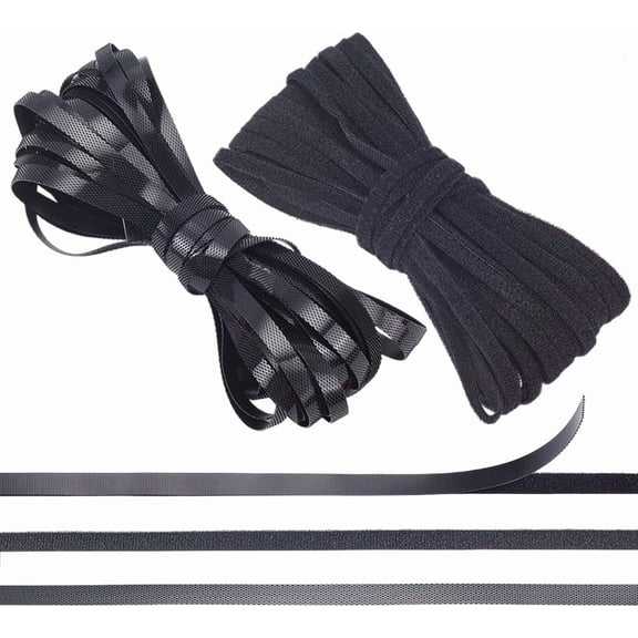 10Yards Nylon Magic Tapes Hook & Loop Tapes Black 6x1mm 10yards/set creative