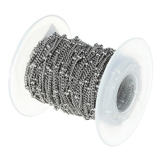 10Yards Stainless Steel Beaded Making Chain Findings Necklace Bracelet Extender Chain 2mm 2mm wide