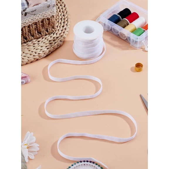 10Yards White Velvet Ribbon Gift Wrapping Ribbon with 1Pc Plastic Empty Spools Decoration Fabric Trim for Gift Wrapping Bouquets Wedding Decor and DIY Crafts 3/8 inch(9.5~10mm) White DIY