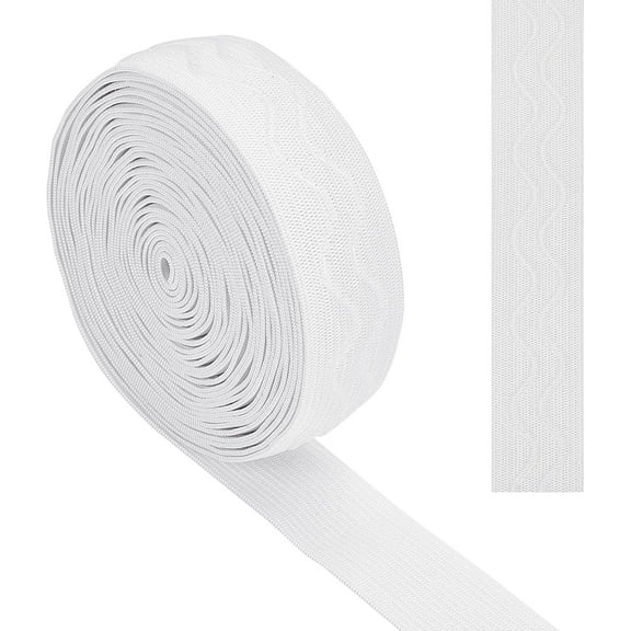10Yds x1 Inch Silicone Backed Elastic Band Non-Slip Sewing Elastic Gripper Tape Waved Rubbers Elastic Belt Webbing Stretchy Wavy Ribbon Loop