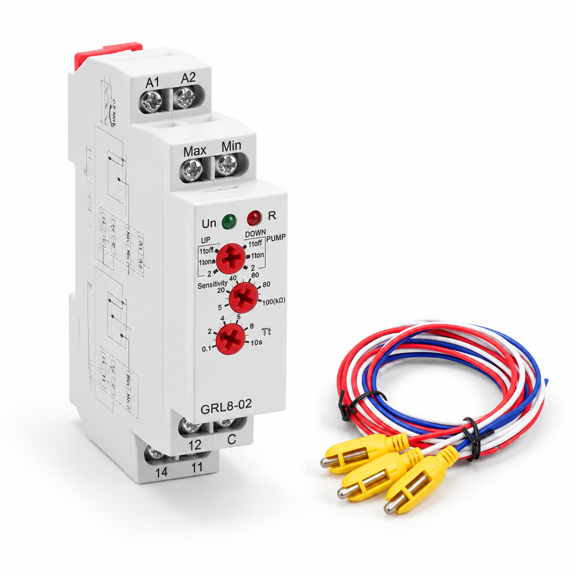 10a Liquid Level Control Relay Grl8-02 Ac/dc 24v-240v Water Sensor With 0.1s-10s Adjustable Time Automatic Up And Down Controller