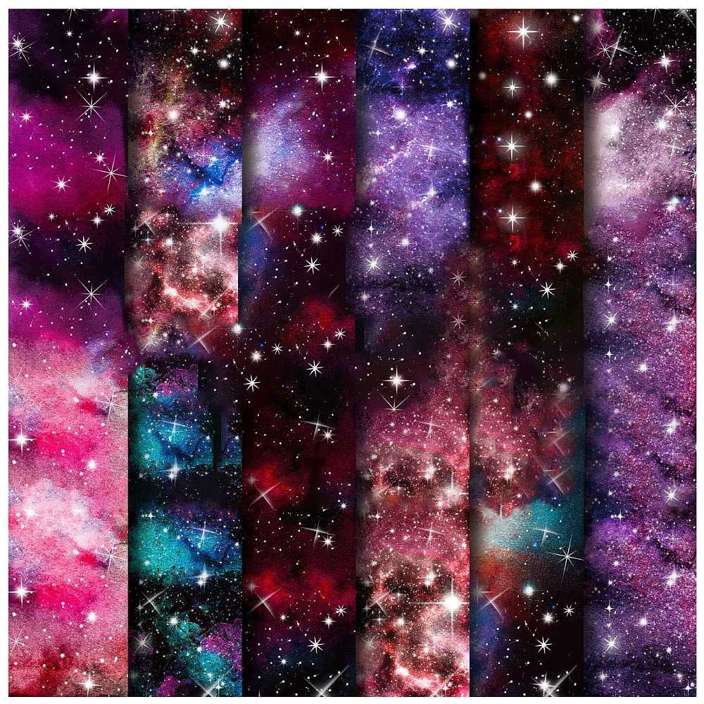 10bags 12 Sheets 12 styles Scrapbooking Paper Pads Decorative Craft Paper Pad None Self-Adhesive Star 153x153x0.1mm 1 sheet/style