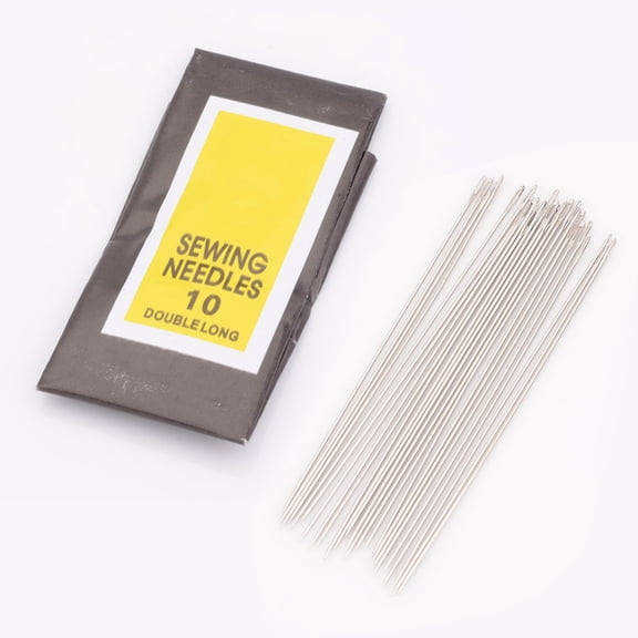 10bags Carbon Steel Sewing Needles Darning Needles Platinum 52x0.45mm Hole: 0.3mm