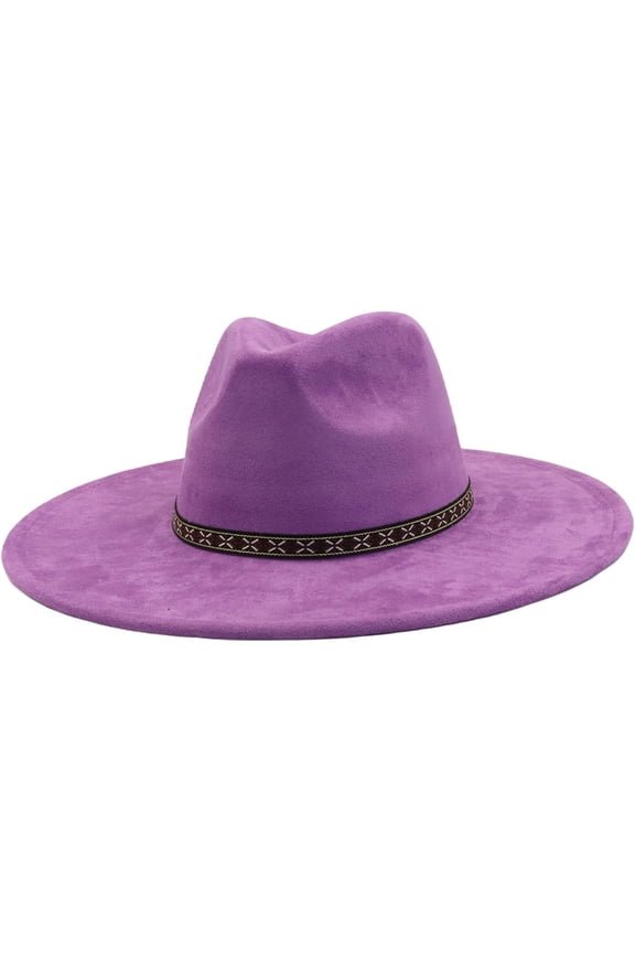 10cm Big Wide Brim Fedora Hats for Women Men Western Suede Large Panama Hat Outdoor Caps