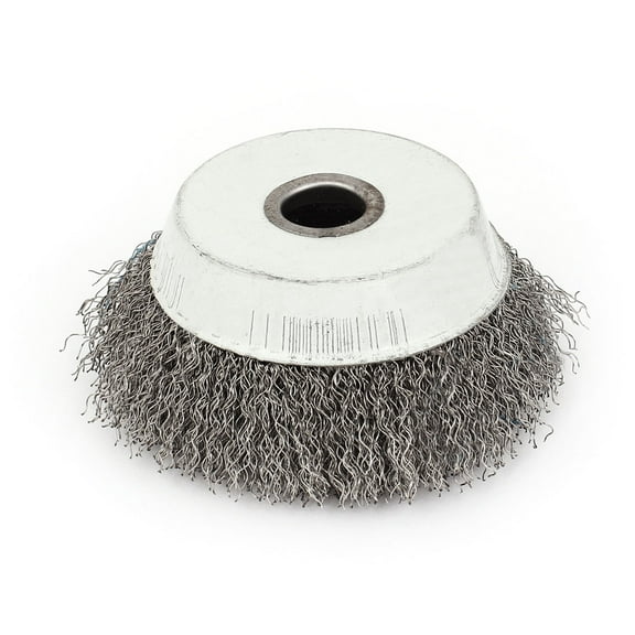10cm Dia Stainless Steel Crimped Wire Cup Wheel Rust Removal Cleaning Brush