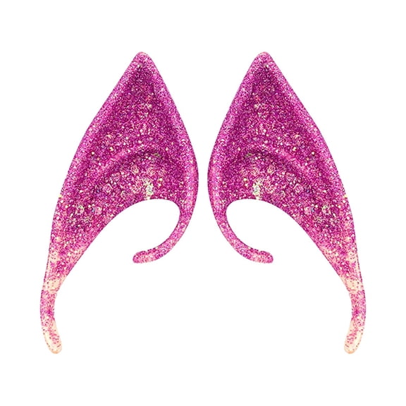 10cm Glitter Gold Pixie Elf Ears Accessories, Latex Pointed Fairy Elf Ears, Halloween Costume Party Photo Shoot Cos Prop for Fairy Devil Alien Makeup