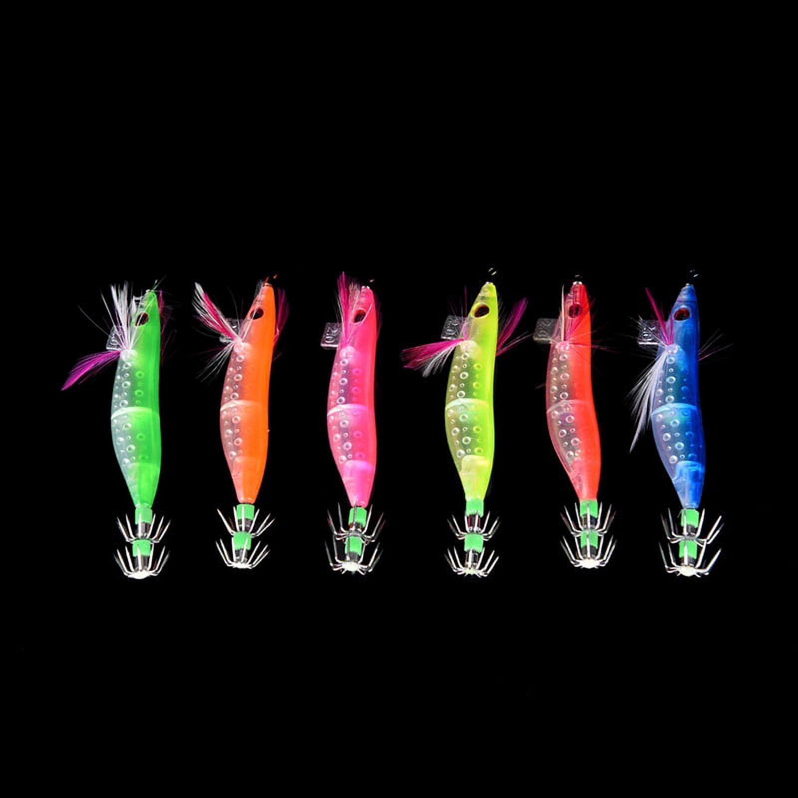 P-Line Glow Squid Fishing Lures - 8 Pack, Rugged Plastic Bait For Multiple Species - View #3
