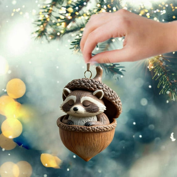 10cm Hanging Pincone Animals Ornament, Pretty Cute Animals Wall Window Decoration, Simulation Forest Animals Ornaments, Indoor Outdoor Hanging Decoration for Home Office