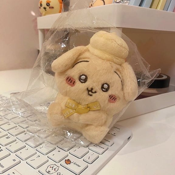 10cm Japanese Version Cartoon Chiikawa Hachiware Usagi Cute Gift Beret Sitting Plush Doll Backpack Key Pendant