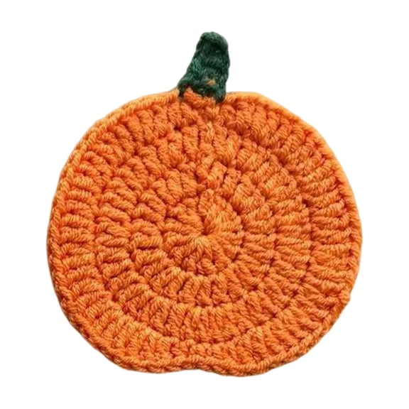 10cm Pumpkin Shape Coaster Fall Decor – Autumn Themed Drink Cup Mat Ornament – Mini Table Decor for Home Cafe Holiday Layout