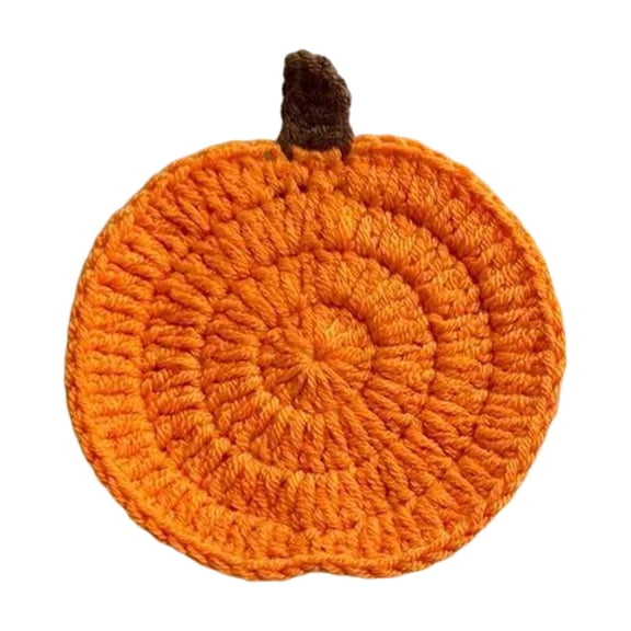 10cm Pumpkin Shape Coaster Fall Decor – Autumn Themed Drink Cup Mat Ornament – Mini Table Decor for Home Cafe Holiday Layout
