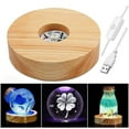 thumbnail image 1 of 10cm Wood Light Base Wooden LED Light Rotating Display Stand Lamp Holder, 1 of 7