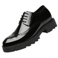 10cm men's shoes 8cm thick primer bright leather shoes men's tide shoes