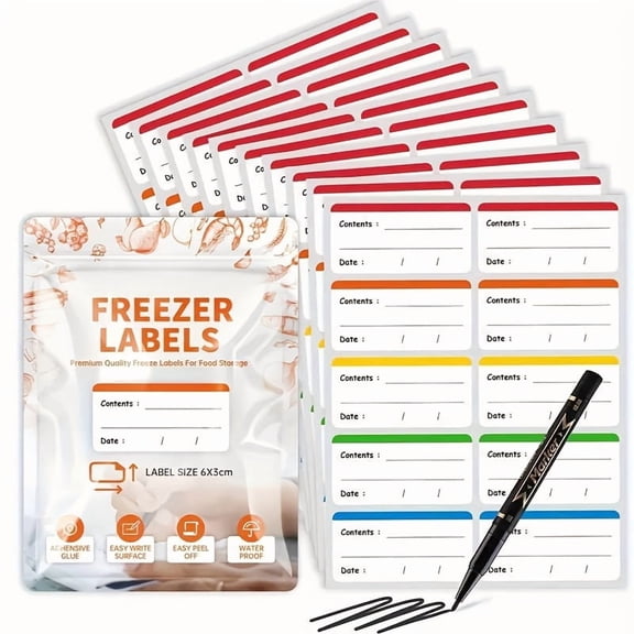 10cs Stickers for Labeling-Easy to Peel Off,Marked with Date And Contents for Household,Dining,And Business Applications,Sturdy And Easy to Carry,Labels for Food Storage,for Home Arrangement,Design