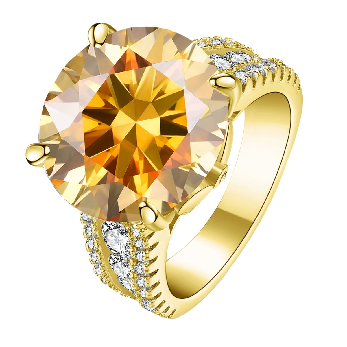 10ct D Color Moissanite Rings for Women Round Cut VVS1 Diamond Rings 4-Prong Moissanite Engagement Wedding Rings for Women Wife Gifts with Certificate