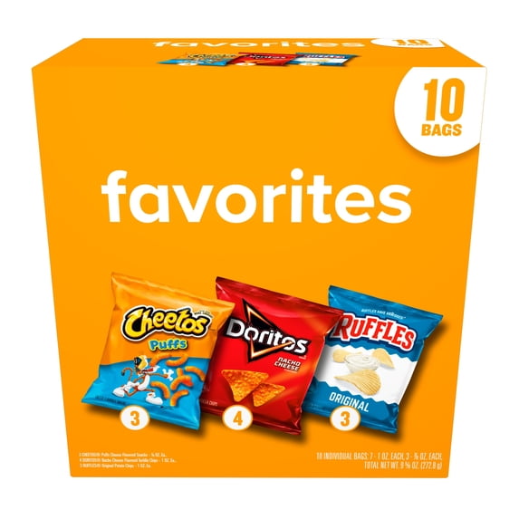 Frito lay Favorites Multipack Mix 9.625 oz Snack Chips Assortment 10 pack