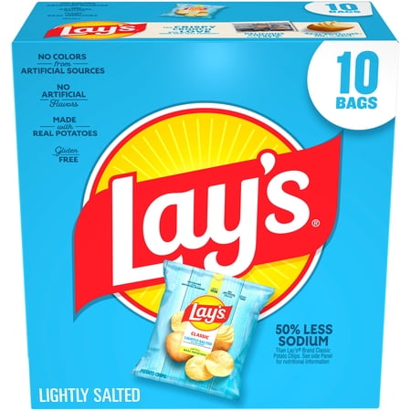 Lay's Lightly Salted Potato Chips, 10 pack