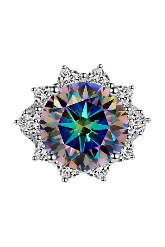 10ct Moissanite Wedding Bands D Color VVS1 Clarity Sterling Silver Diamond Rings for Women Yellow/Green/Pink Moissanite Engagement Rings with Certificate