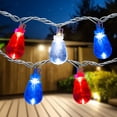 thumbnail image 1 of Northlight 10ct ST40 Edison Style Patriotic 4th of July String Lights - 9' White Wire, 1 of 9