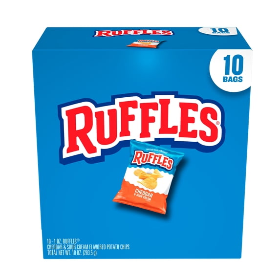 Ruffles Cheddar & Sour Cream Potato Chips Multipack, 10 pack
