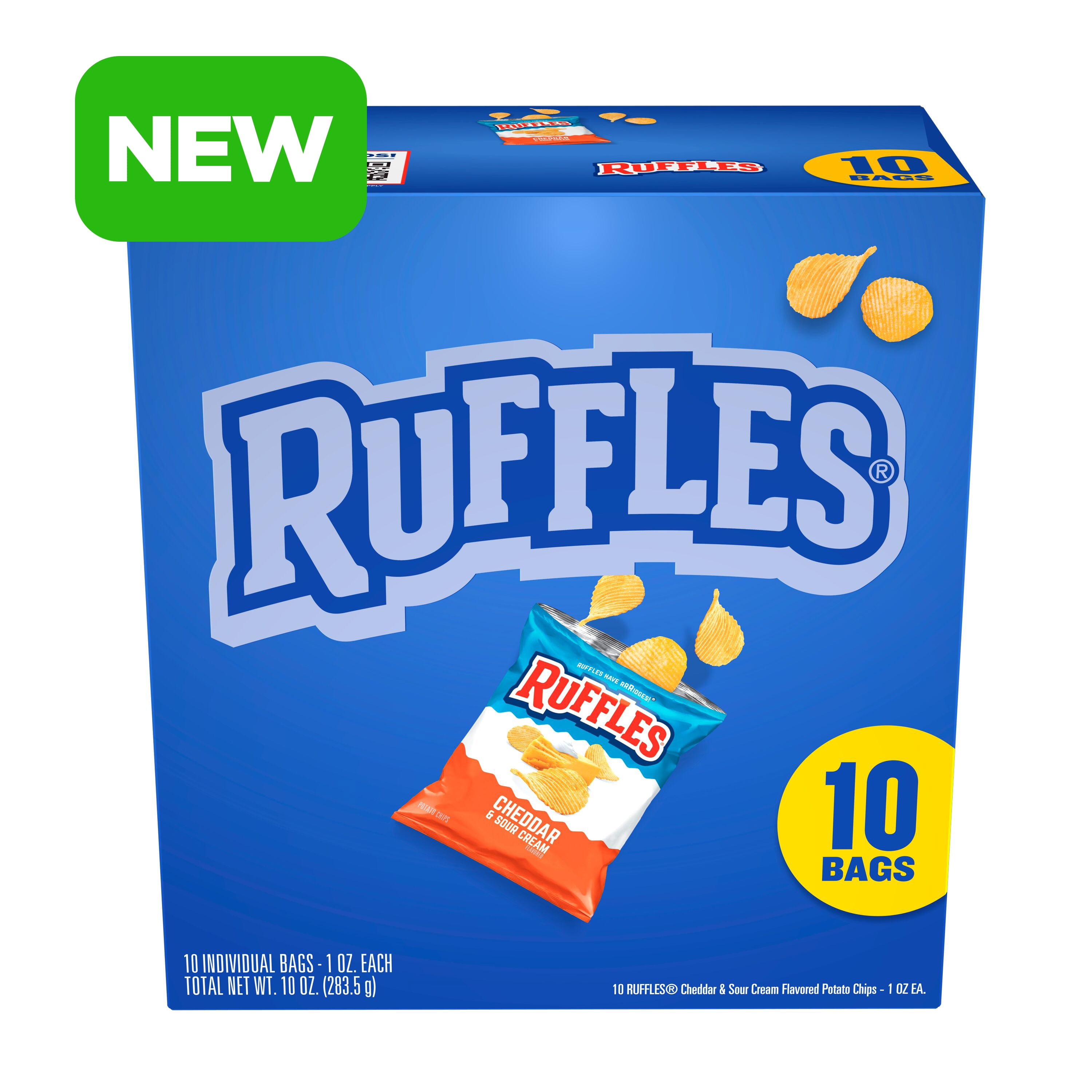 Ruffles Cheddar Sour Cream Flavor Snack Chips, 10 Count Multipack