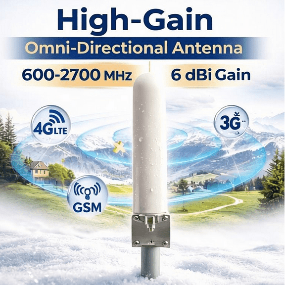 4G/5G LTE Signal Booster Antenna, 6dBi High Gain, Omnidirectional, 6002700MHz