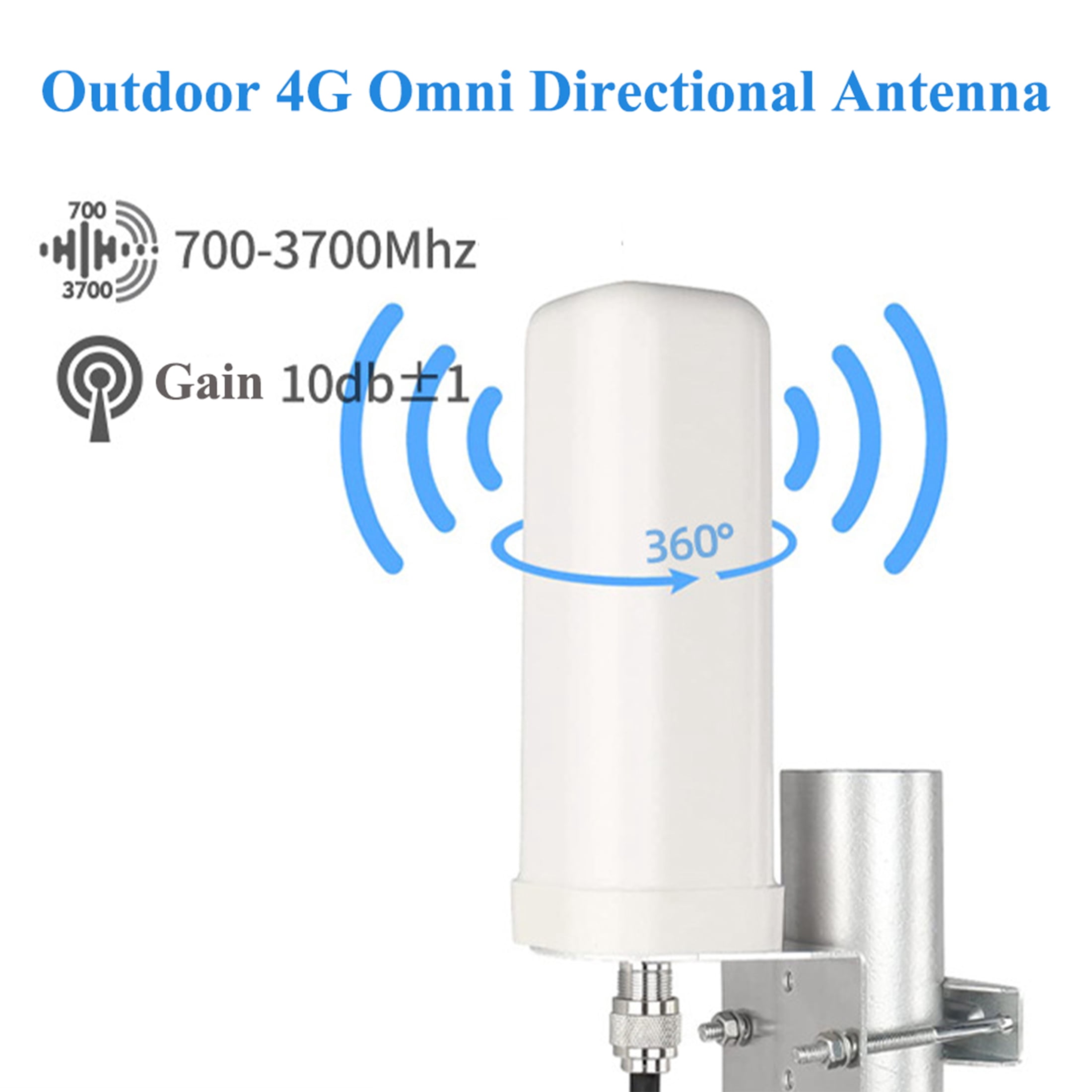 10dBi High-Gain 4G/5G LTE Omnidirectional Mobile Signal Antenna, 6983700MHz External Cell Phone Antenna for Router & Booster