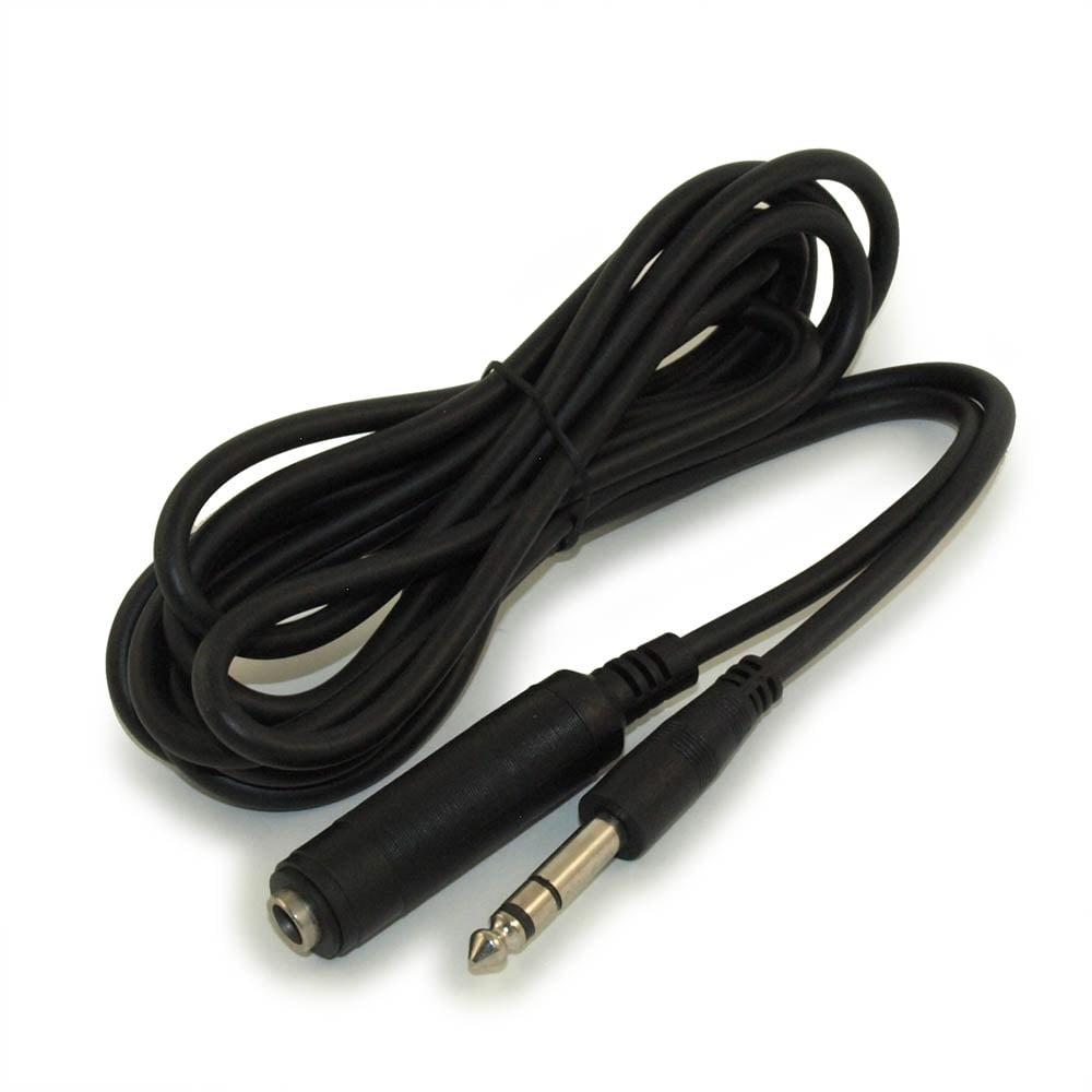 10ft 1/4" Stereo EXTENSION Cable, Male to Female, 28AWG, Nickel Plated