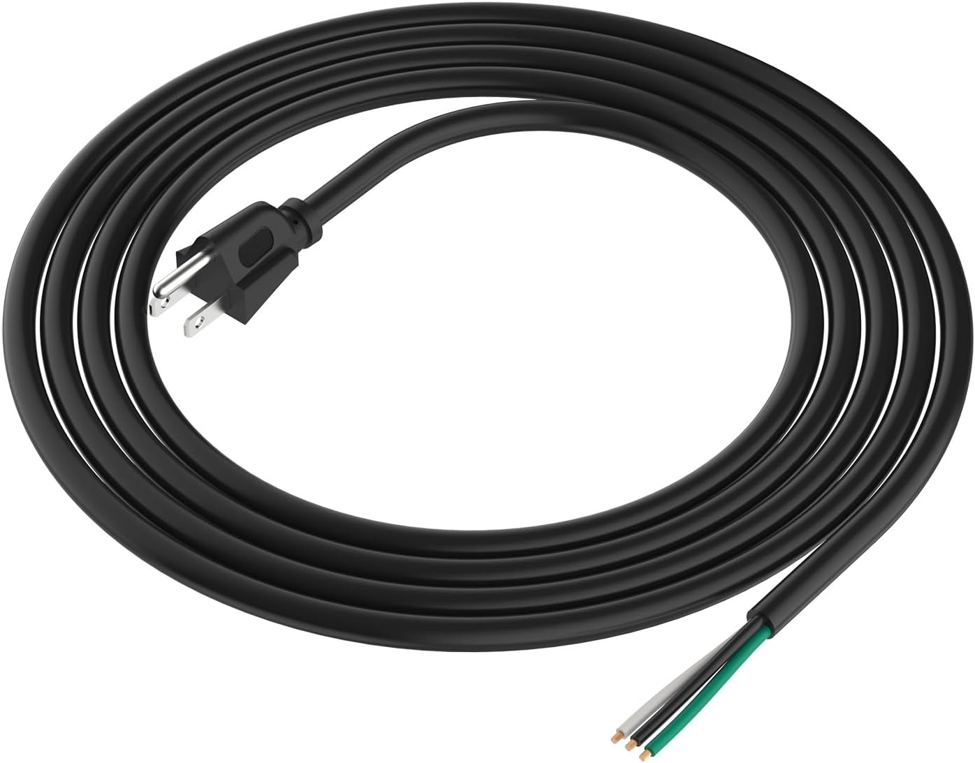 10ft 14 Gauge 3 Prong Heavy Duty Replacement Power Supply Cord Cable - Heavy Duty Power Cord for Power Tools, 110V 115V 120V Pigtail Cord, Air Compressor Power Cord, 14 AWG Appliance Cord 15A