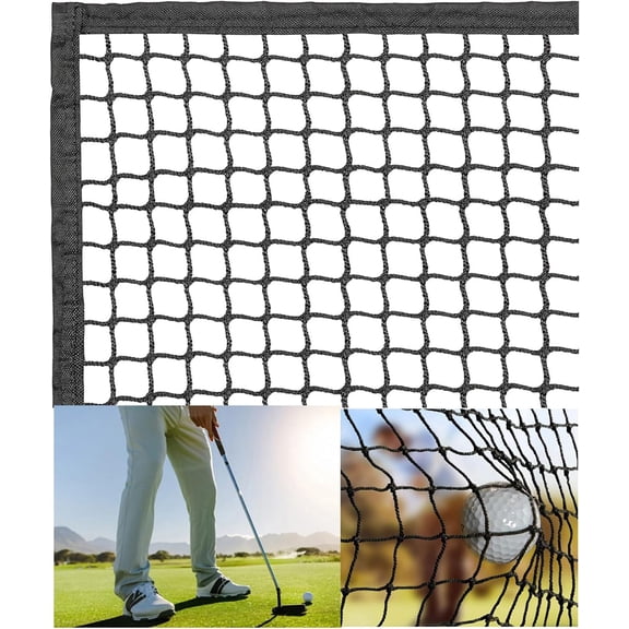 10ft, 15ft, 20ft Strong Durable Frequent Use Multi-Sports Barrier Net with Around Finished Seam Hitting Practice Nylon Netting High Impact in/Outdoor for Golf Baseball Hockey Soccer